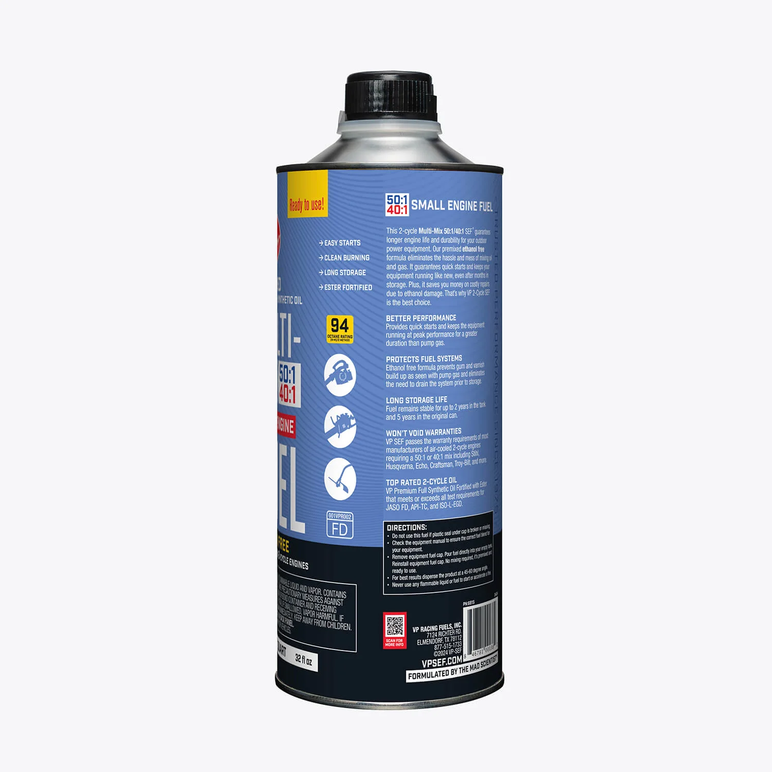 VP Racing Multi-Mix 40:1 - 50:1 Premixed Fuel for 2-Cycle Engines - Image 3