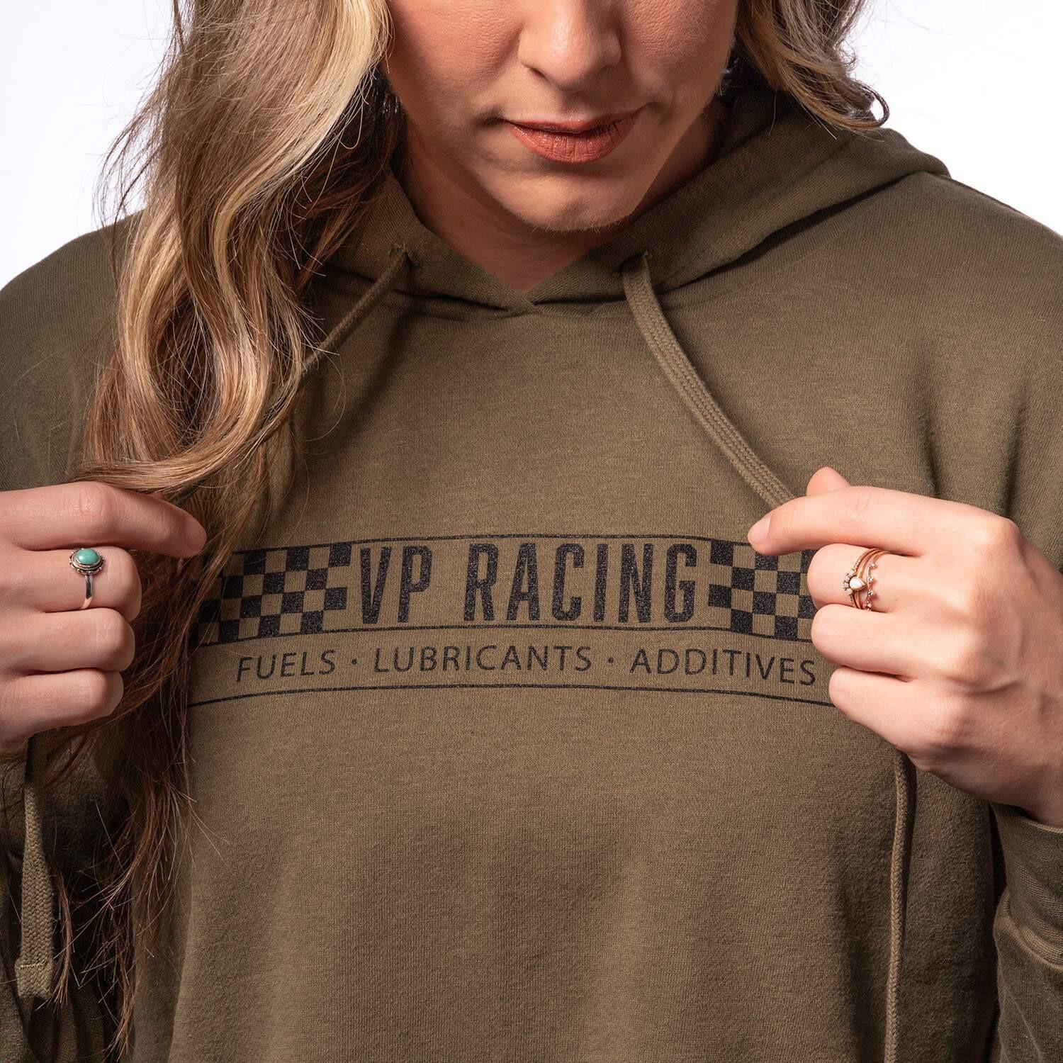VP Racing Cropped Hoodie – Military Green - Image 3